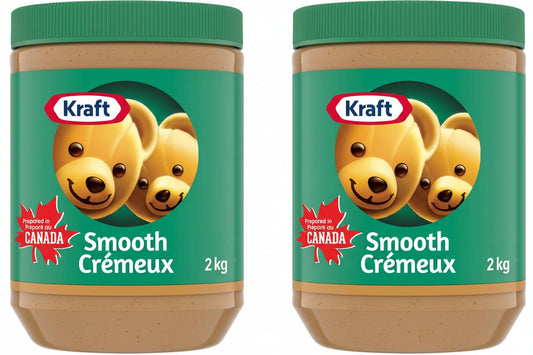 Kraft Smooth Peanut Butter 2kg 2 - Pack Creamy Dry - Roasted Peanut Spread - Snack with | Sold by Uncle Wiener's Wholesale