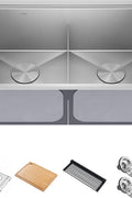KRAUS Kore Workstation 30 - inch Undermount 16 Gauge Stainless Steel Kitchen Sink, Double Bowl Kitchen Sink with Accessories, KWU112 - 30 - with Stainless Steel | Sold by Uncle Wiener's Wholesale