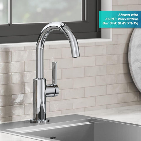 KRAUS Oletto Single Handle Kitchen Bar Faucet in Chrome, KPF - 2822CH - with 12 Inch | Sold by Uncle Wiener's Wholesale