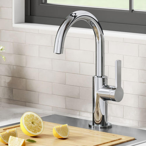 KRAUS Oletto Single Handle Kitchen Bar Faucet in Chrome, KPF - 2822CH - with 12 Inch | Sold by Uncle Wiener's Wholesale