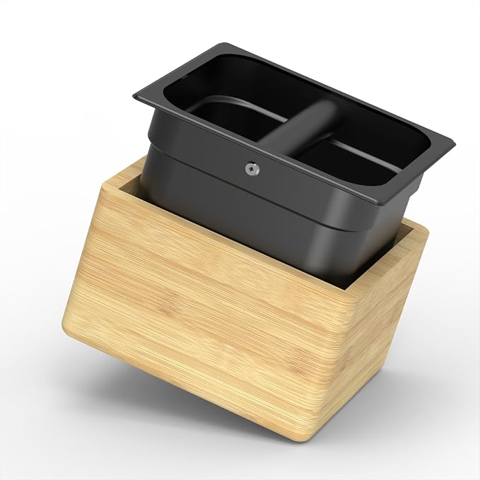 KYONANO Bamboo Espresso Knock Box – Coffee Grounds Bin with Knock Bar and Non-Slip Base - Home products with | Sold by Uncle Wiener's Wholesale