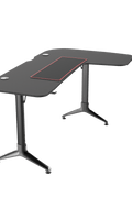 L - Shape Carbon Fiber Gaming Desk – Corner Computer Desk with Accessories HL1610 - with Left Side Configuration | Sold by Uncle Wiener's Wholesale
