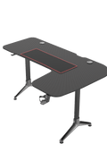 L - Shape Carbon Fiber Gaming Desk – Corner Computer Desk with Accessories HL1610 - with Right Side Configuration | Sold by Uncle Wiener's Wholesale