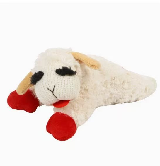Lamb Chop Squeaky Dog Toy Plush Chew Toy Durable Pet Toy 8" ARCTT1 - with | Sold by Uncle Wiener's Wholesale