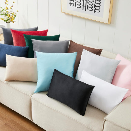 LANE LINEN assorted size Velvet Throw Pillow Inserts – assorted color Down-Alternative Cushions - Home decor with 18x18 - 2pack | Sold by Uncle Wiener's Wholesale