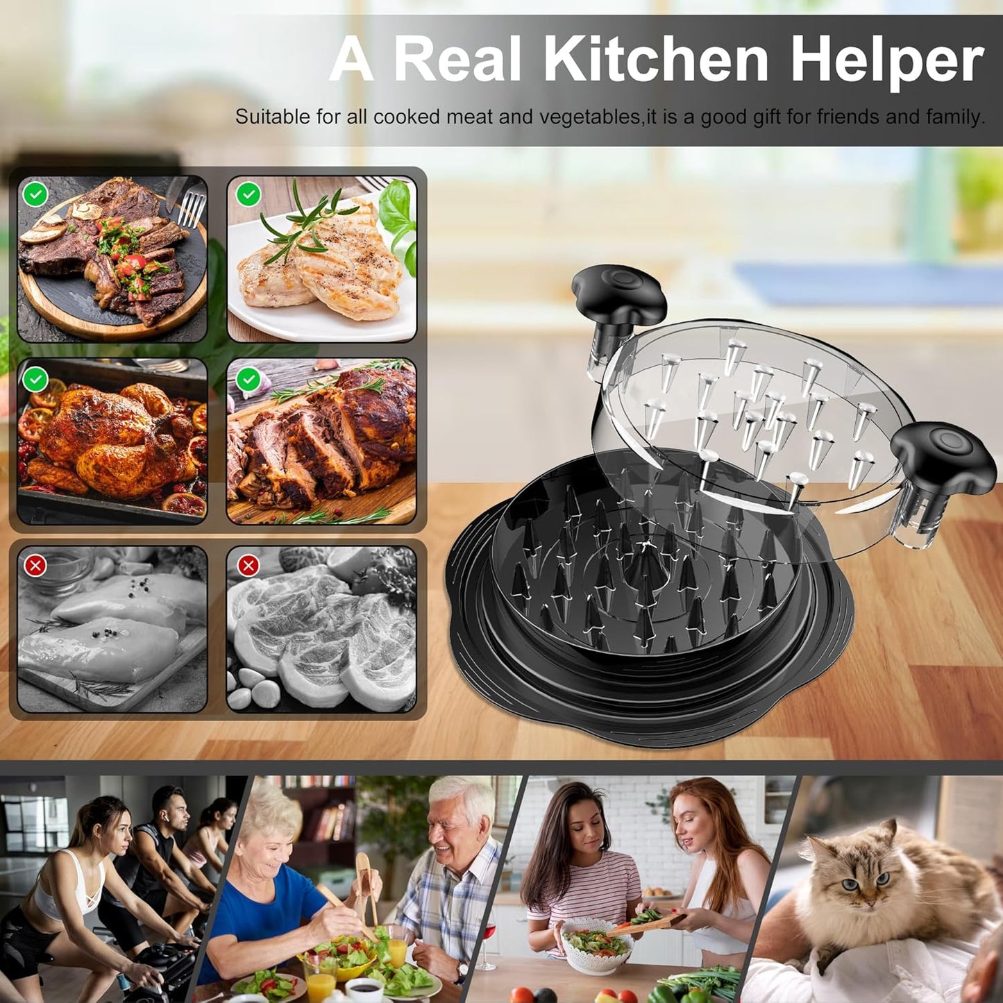 Large Chicken Shredder Tool Twist Manual Meat Shredder for Chicken Breast CS1122 - with | Sold by Uncle Wiener's Wholesale