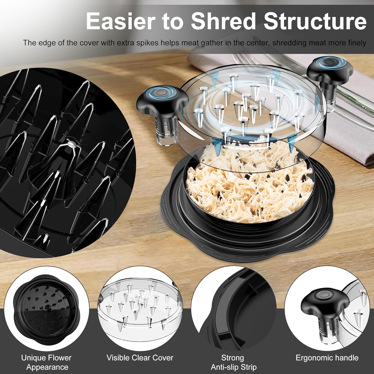 Large Chicken Shredder Tool Twist Manual Meat Shredder for Chicken Breast CS1122 - with | Sold by Uncle Wiener's Wholesale