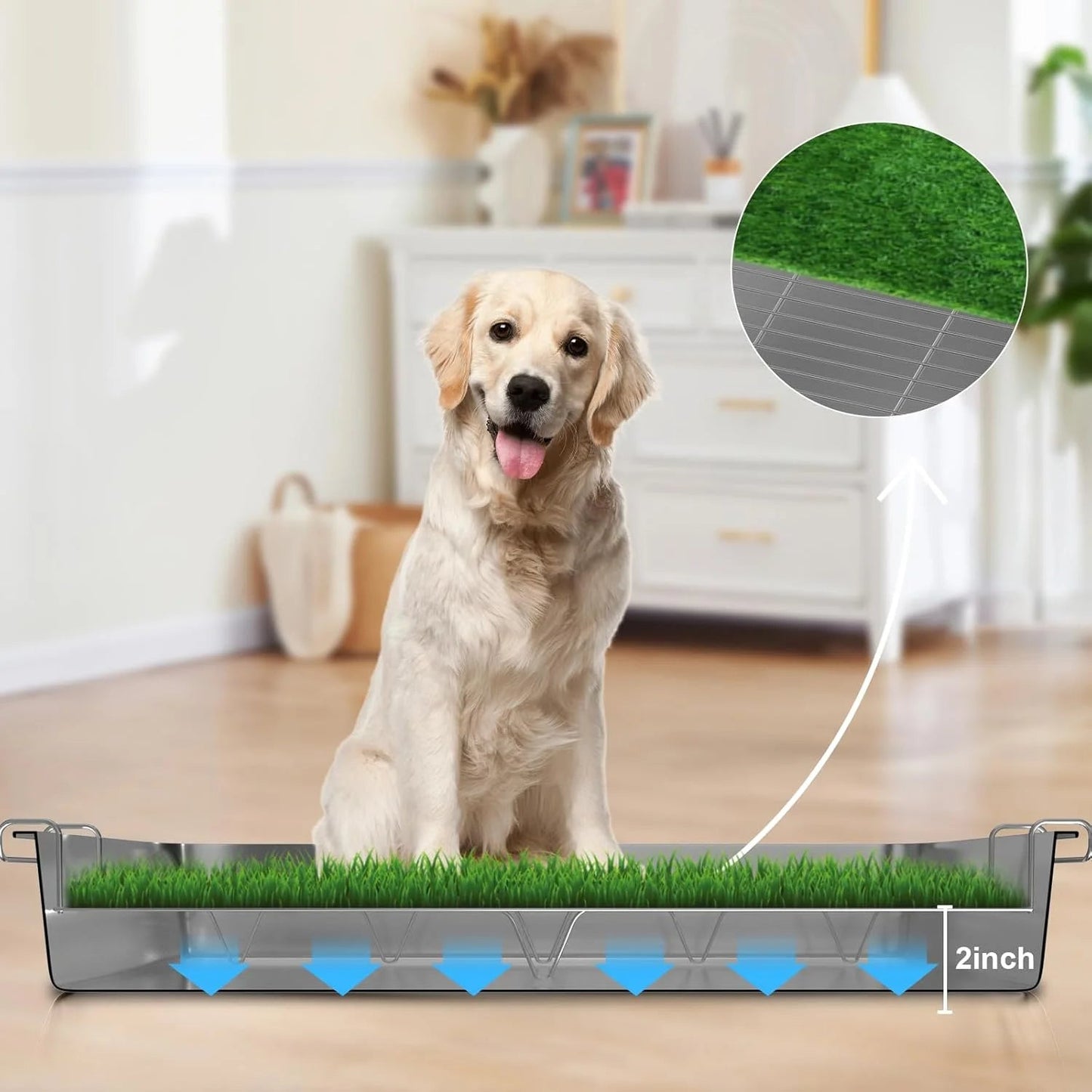Large Dog Grass Pad Potty Tray 28x20 – Indoor Outdoor Puppy Toilet Training System DOGGPT - with | Sold by Uncle Wiener's Wholesale