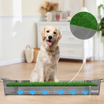 Large Dog Grass Pad Potty Tray 28x20 – Indoor Outdoor Puppy Toilet Training System DOGGPT - with | Sold by Uncle Wiener's Wholesale