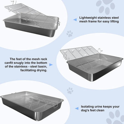 Large Dog Grass Pad Potty Tray 28x20 – Indoor Outdoor Puppy Toilet Training System DOGGPT - with | Sold by Uncle Wiener's Wholesale