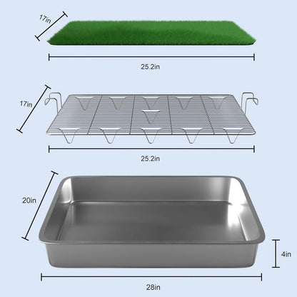 Large Dog Grass Pad Potty Tray 28x20 – Indoor Outdoor Puppy Toilet Training System DOGGPT - with | Sold by Uncle Wiener's Wholesale