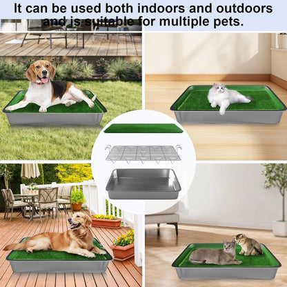 Large Dog Grass Pad Potty Tray 28x20 – Indoor Outdoor Puppy Toilet Training System DOGGPT - with | Sold by Uncle Wiener's Wholesale