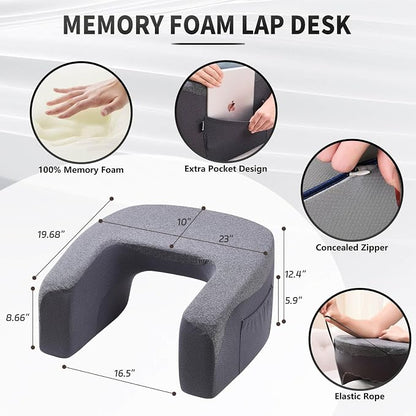 Large Memory Foam Reading Pillow & Laptop Lap Desk – H-Shaped Arm Rest Gaming Pillow with Removable Cover - Home products with | Sold by Uncle Wiener's Wholesale