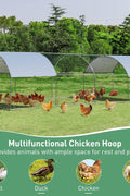 Large Metal Chicken Coop 25 x 9.2 x 6.5ft with Waterproof Cover – Dome Shaped Walk - in Outdoor Poultry Cage – 150630 - with | Sold by Uncle Wiener's Wholesale