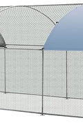 Large Metal Chicken Coop 25 x 9.2 x 6.5ft with Waterproof Cover – Dome Shaped Walk - in Outdoor Poultry Cage – 150630 - with | Sold by Uncle Wiener's Wholesale
