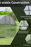 Large Metal Chicken Coop 25 x 9.2 x 6.5ft with Waterproof Cover – Dome Shaped Walk - in Outdoor Poultry Cage – 150630 - with | Sold by Uncle Wiener's Wholesale