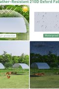 Large Metal Chicken Coop 25 x 9.2 x 6.5ft with Waterproof Cover – Dome Shaped Walk - in Outdoor Poultry Cage – 150630 - with | Sold by Uncle Wiener's Wholesale
