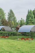Large Metal Chicken Coop 25 x 9.2 x 6.5ft with Waterproof Cover – Dome Shaped Walk - in Outdoor Poultry Cage – 150630 - with | Sold by Uncle Wiener's Wholesale