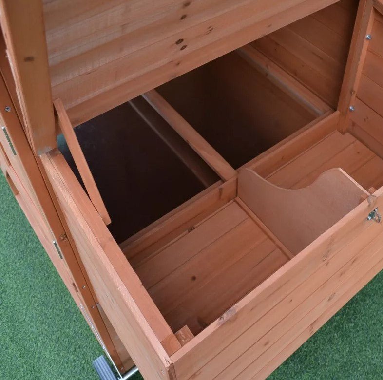 Large Outdoor Wooden Chicken Coop with Wheels TY001 - with | Sold by Uncle Wiener's Wholesale