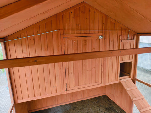 Large Walk - In Chicken Coop – Fir Wood & Wire Mesh with Asphalt Roof 8x6 Ft Outdoor Hen House P0846 - with | Sold by Uncle Wiener's Wholesale