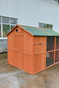 Large Walk - In Chicken Coop – Fir Wood & Wire Mesh with Asphalt Roof 8x6 Ft Outdoor Hen House P0846 - with | Sold by Uncle Wiener's Wholesale