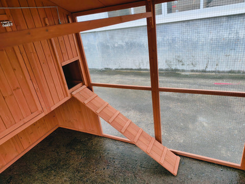 Large Walk - In Chicken Coop – Fir Wood & Wire Mesh with Asphalt Roof 8x6 Ft Outdoor Hen House P0846 - with | Sold by Uncle Wiener's Wholesale