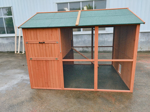 Large Walk - In Chicken Coop – Fir Wood & Wire Mesh with Asphalt Roof 8x6 Ft Outdoor Hen House P0846 - with | Sold by Uncle Wiener's Wholesale