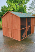 Large Walk - In Chicken Coop – Fir Wood & Wire Mesh with Asphalt Roof 8x6 Ft Outdoor Hen House P0846 - with | Sold by Uncle Wiener's Wholesale