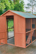 Large Walk - In Chicken Coop – Fir Wood & Wire Mesh with Asphalt Roof 8x6 Ft Outdoor Hen House P0846 - with | Sold by Uncle Wiener's Wholesale