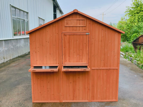 Large Walk - In Chicken Coop – Fir Wood & Wire Mesh with Asphalt Roof 8x6 Ft Outdoor Hen House P0846 - with | Sold by Uncle Wiener's Wholesale
