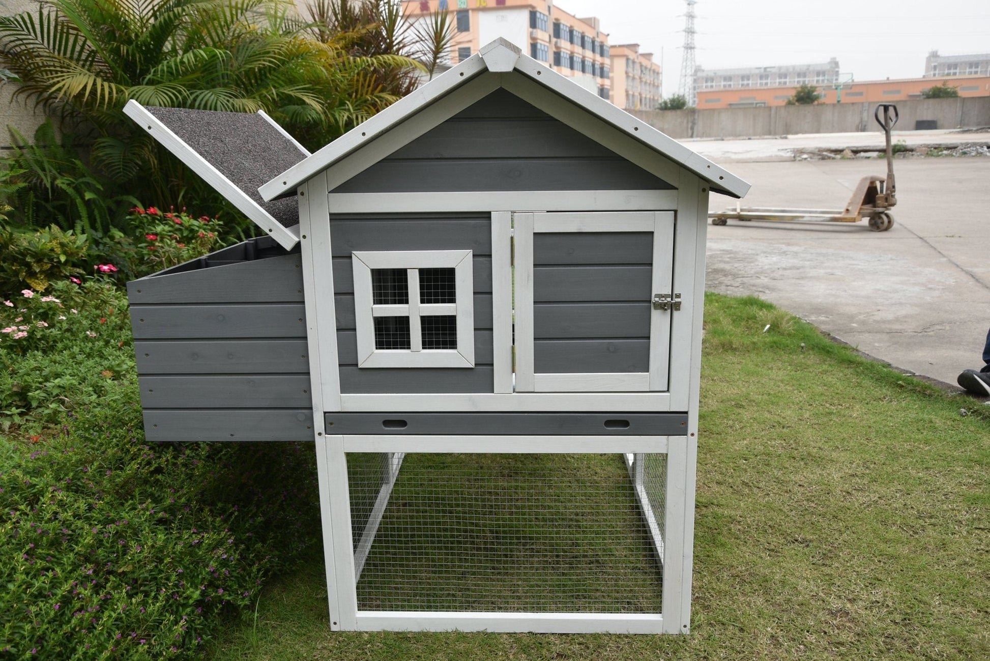 Large Walk - In Wooden Chicken Coop – Durable Outdoor Hen House P0798 - with | Sold by Uncle Wiener's Wholesale