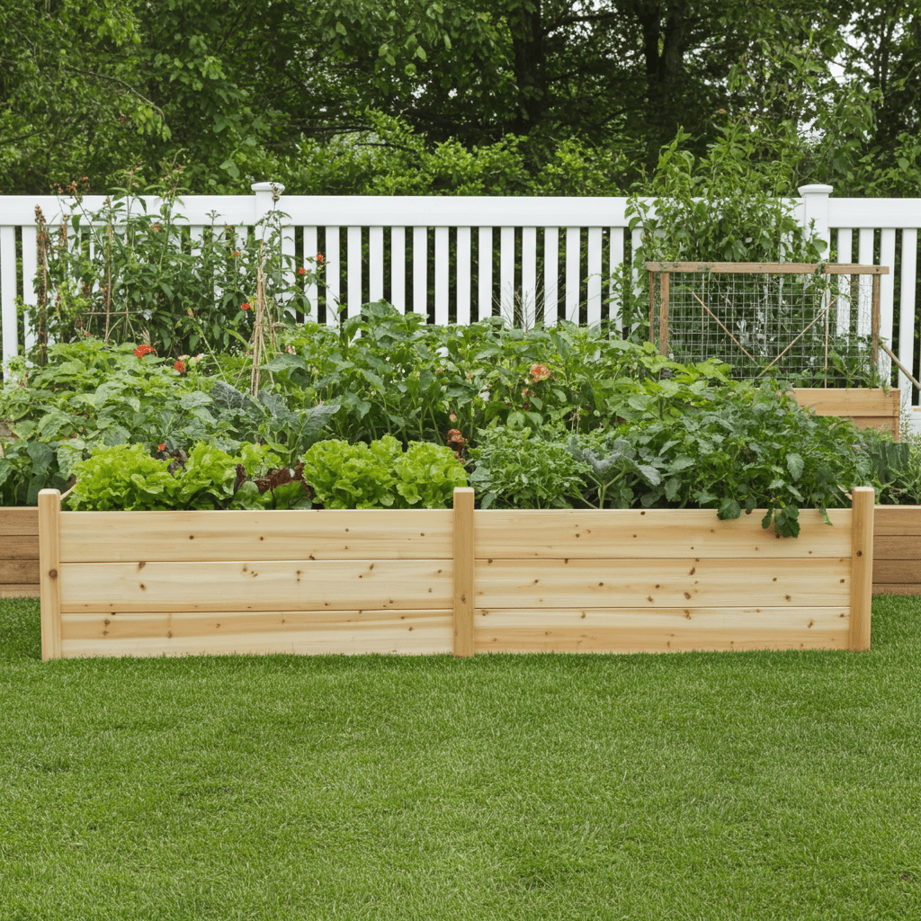 Large Wooden Raised Garden Bed 34" x 95" x 19" – Deep Outdoor Planter Box for Vegetables & Flowers - Garden & Landscaping with | Sold by Uncle Wiener's Wholesale