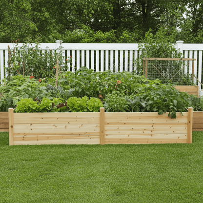 Large Wooden Raised Garden Bed 34" x 95" x 19" – Deep Outdoor Planter Box for Vegetables & Flowers - Garden & Landscaping with | Sold by Uncle Wiener's Wholesale