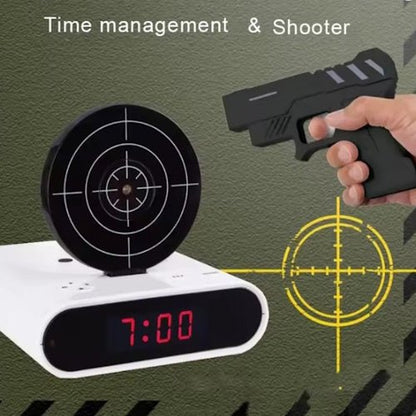 Laser Target Alarm Clock Shooting Game with Toy Laser Gun EPT691704 - with | Sold by Uncle Wiener's Wholesale