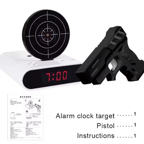 Laser Target Alarm Clock Shooting Game with Toy Laser Gun EPT691704 - with | Sold by Uncle Wiener's Wholesale