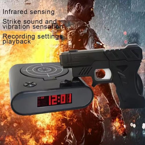 Laser Target Alarm Clock Shooting Game with Toy Laser Gun EPT691704 - with | Sold by Uncle Wiener's Wholesale