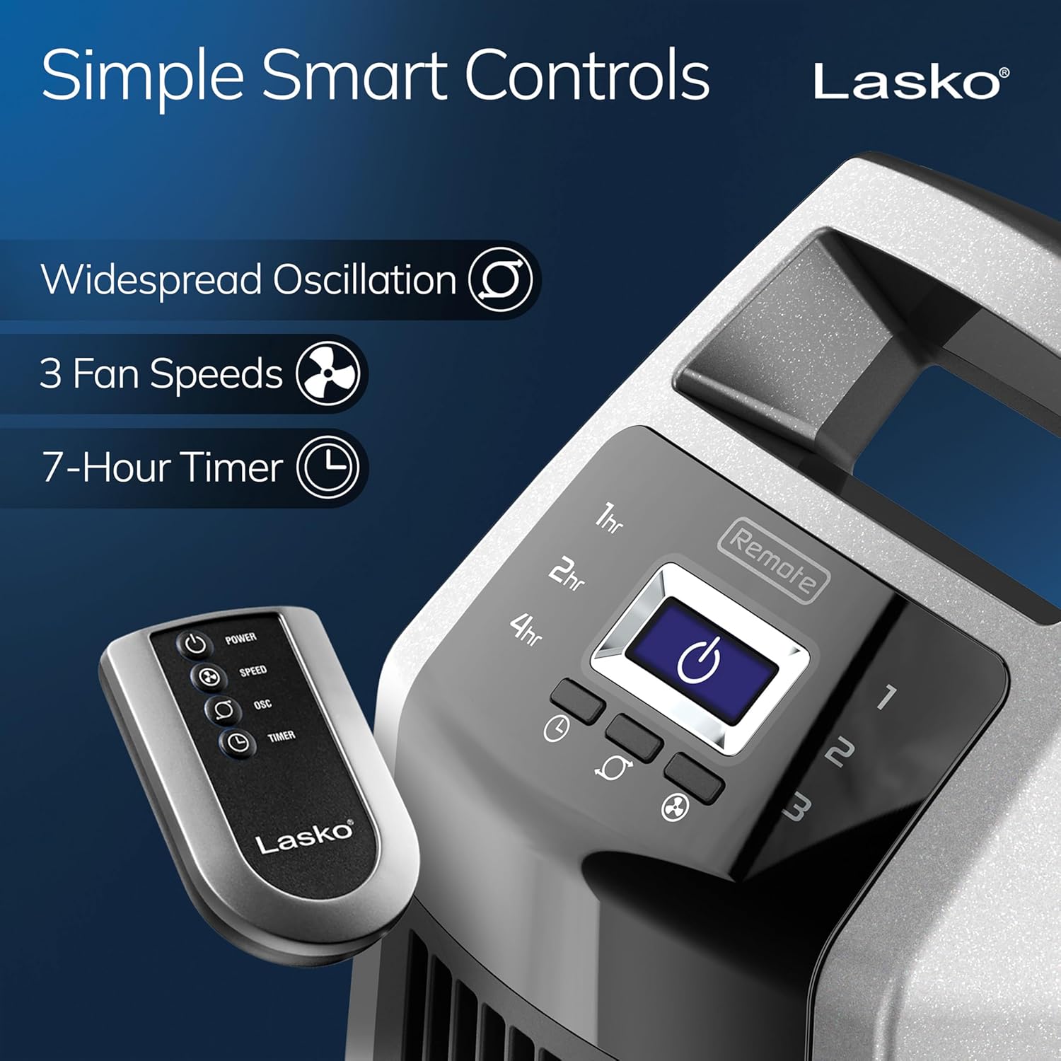 Lasko High Velocity Oscillating Tower Fan for Bedroom, Garage, Basement, and Gym with Remote Control, Timer, 3 Powerful Speeds, 35" Silver/Black, U35115 - with | Sold by Uncle Wiener's Wholesale