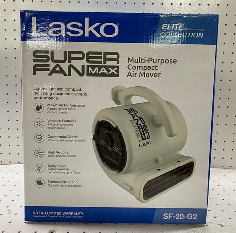 Lasko Super Fan Max Multi Purpose Compact Air Mover Lightweight SF - 20 - G2 - with beige | Sold by Uncle Wiener's Wholesale