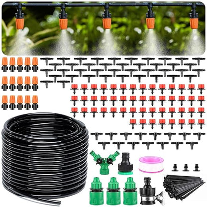 LasTool 164FT Drip Irrigation Kit – 50M Automatic Garden Watering System with 1/4" Tubing, Adjustable Drip Emitters & Mist Sprayer Nozzles - Garden & Landscaping with | Sold by Uncle Wiener's Wholesale