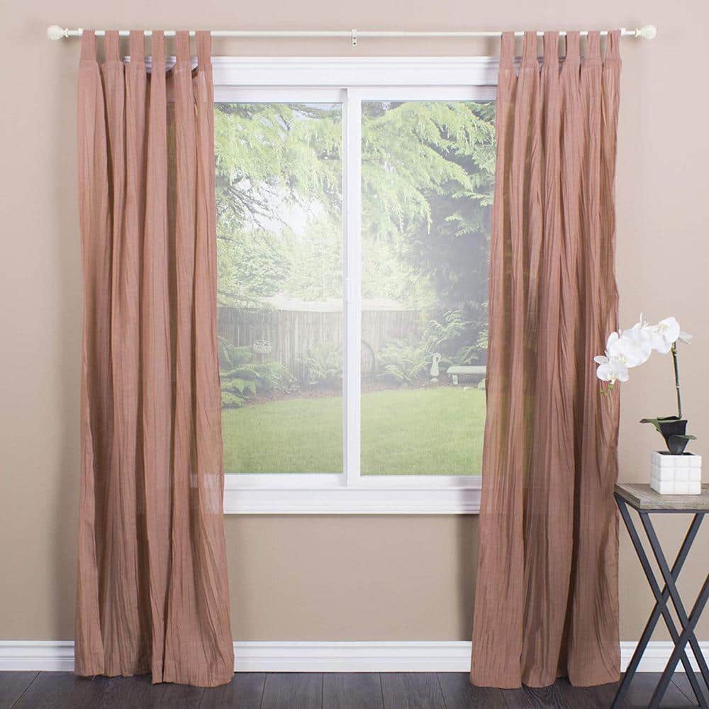 Leaf Ball 86 in. - 128 in. Adjustable Curtain Rod 5/8 in. in Distressed White with Finial - with | Sold by Uncle Wiener's Wholesale