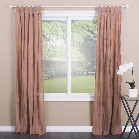 Leaf Ball 86 in. - 128 in. Adjustable Curtain Rod 5/8 in. in Distressed White with Finial - with | Sold by Uncle Wiener's Wholesale
