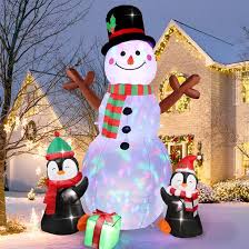LED Christmas Yard Inflatables – Outdoor Holiday Decoration Blow - Ups - Christmas Inflatable Yard Decorations (LED, Outdoor Use) with 6 FT Inflatable LED Snowman with Thermometer | Sold by Uncle Wiener's Wholesale