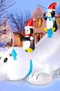 LED Christmas Yard Inflatables – Outdoor Holiday Decoration Blow - Ups - Christmas Inflatable Yard Decorations (LED, Outdoor Use) with 8 FT Inflatable LED Santa Claus | Sold by Uncle Wiener's Wholesale