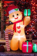 LED Christmas Yard Inflatables – Outdoor Holiday Decoration Blow - Ups - Christmas Inflatable Yard Decorations (LED, Outdoor Use) with 8 FT Inflatable Gingerbread Man with LED Lights | Sold by Uncle Wiener's Wholesale