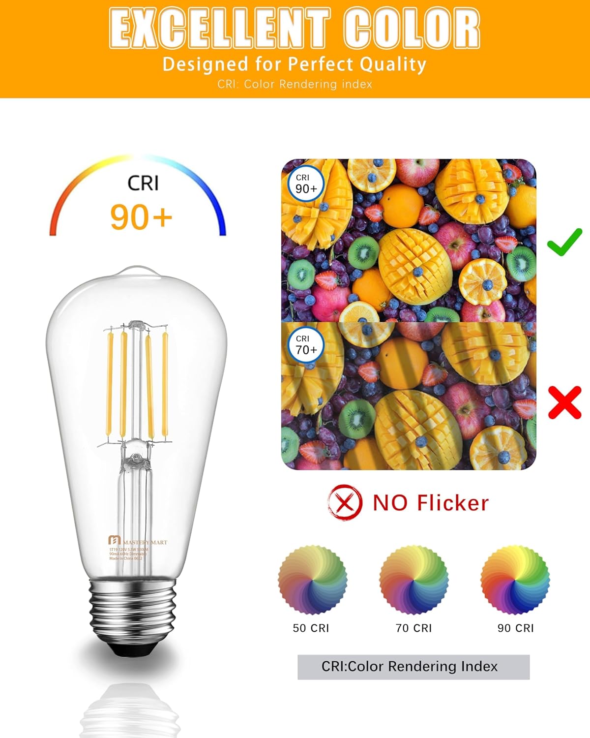 LED Edison Bulbs 10 - Pack – ST19/ST58 5.5W 2700K E26 Filament Bulbs – JXED10 - with | Sold by Uncle Wiener's Wholesale