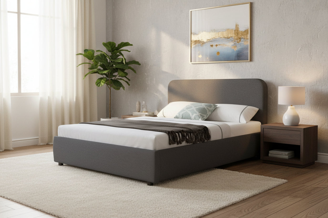 LED Gas Lift Storage Bed with Headboard Lighting – Queen, Full & King - with Queen | Sold by Uncle Wiener's Wholesale