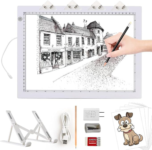 LED Light Pad for Tracing & Drawing with Foldable Stand – 8000 Lux Ultra-Thin Light Box Kit - Toys with | Sold by Uncle Wiener's Wholesale