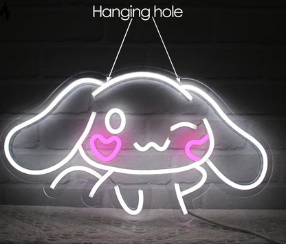 LED Neon Gaming Wall Light Signs – Mario, Hello Kitty, Kirby, Arcade & Gamer Controller Room Decor - General Equipment with Cinnamoroll Puppy LED Neon Sign 44×24cm (17"×9") | Sold by Uncle Wiener's Wholesale