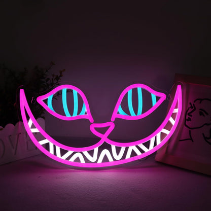 LED Neon Gaming Wall Light Signs – Mario, Hello Kitty, Kirby, Arcade & Gamer Controller Room Decor - General Equipment with Cheshire Cat Smile LED Neon Sign 43.2×23cm (17″×9.1″) | Sold by Uncle Wiener's Wholesale