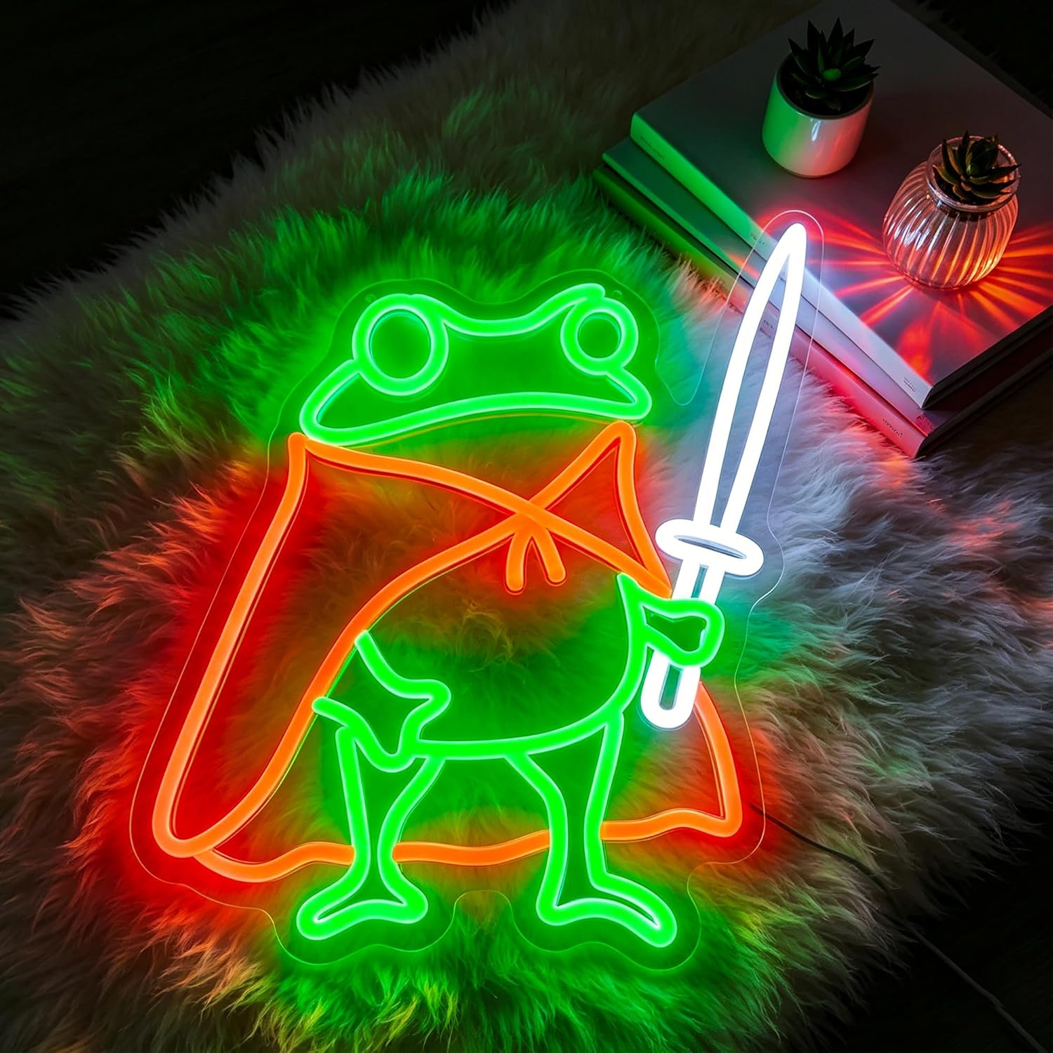 LED Neon Gaming Wall Light Signs – Mario, Hello Kitty, Kirby, Arcade & Gamer Controller Room Decor - General Equipment with Frog Knight LED Neon Sign 33×40.3cm (13″×15.9″) | Sold by Uncle Wiener's Wholesale